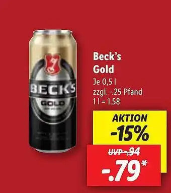 Lidl Beck's gold Angebot