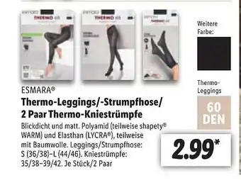 Lidl Esmara thermo-leggings, -strumpfhose oder 2 paar thermo-kniestrümpfe Angebot