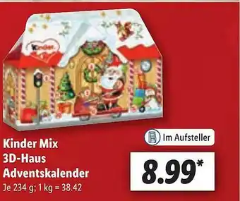 Lidl Kinder mix 3d-haus adventskalender Angebot