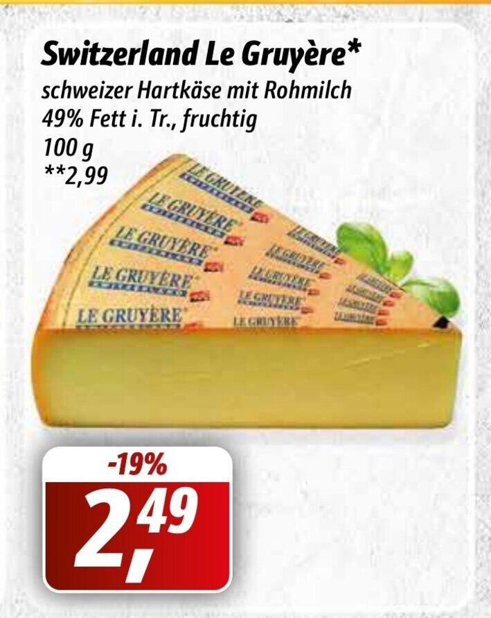 Switzerland Le Gruyere 100g Angebot bei Simmel