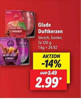 Lidl Glade duftkerzen Angebot