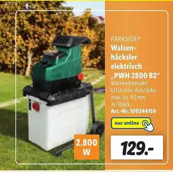 Lidl Parkside walzenhäcksler elektrisch „pwh 2800 b2“ Angebot