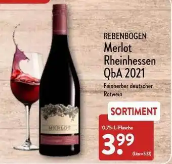 Aldi Nord Rebenbogen merlot rheinhessen qba 2021 Angebot