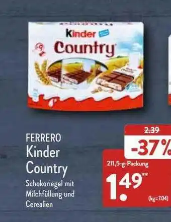 Aldi Nord Ferrero kinder country Angebot