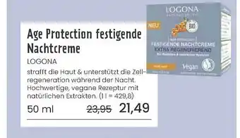 Superbiomarkt Age protection festigende nachtcreme logona Angebot