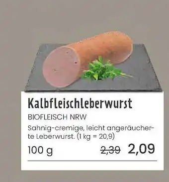 Superbiomarkt Kalbfleischleberwurst biofleisch nrw Angebot