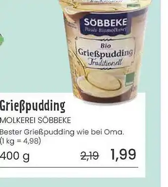 Superbiomarkt Grießpudding Angebot