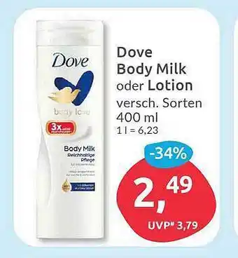 Budni Dove body milk oder lotion Angebot