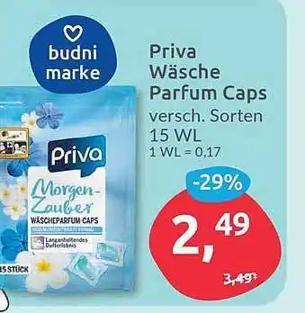 Budni Priva wäsche parfum caps Angebot