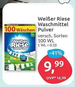 Budni Weißer riese waschmittel pulver Angebot