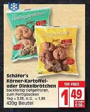 Edeka Schäfer's körner-kartoffel oder dinkelbrötchen Angebot