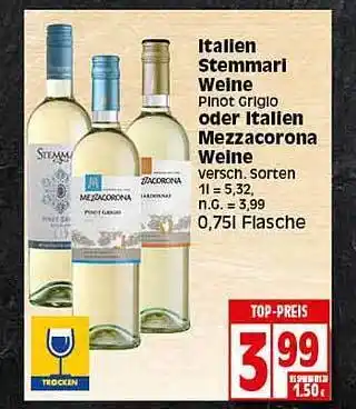 Elli Markt Italien stemmari weine oder italien mezzacorona weine Angebot