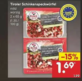 Netto Marken-Discount Tiroler Schinkenspeckwürfel Angebot