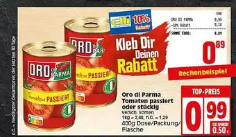 Elli Markt Oro di parma tomaten passiert oder stückig Angebot