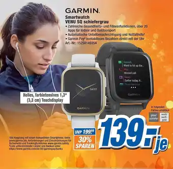 Expert Garmin smartwatch venu sq schiefergrau Angebot