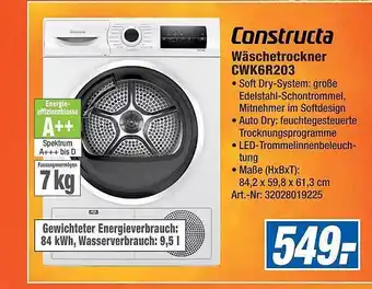 Expert Constructa wäschetrockner cwk6r203 Angebot