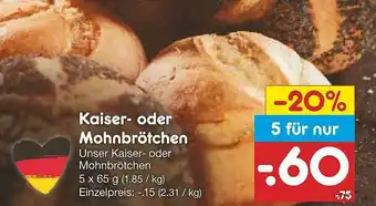 Netto Marken-Discount Kaiser- Oder Mohnbrötchen Angebot