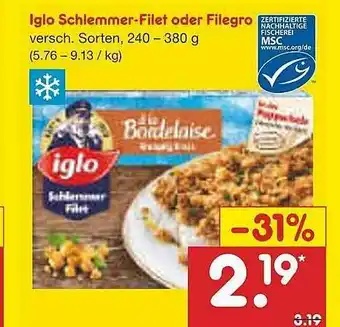 Netto Marken-Discount Iglo Schlemmer-filet Oder Filegro Angebot