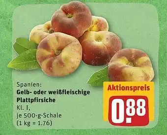 REWE Gelb- Oder Weißfleischige Plattpfirsiche Angebot