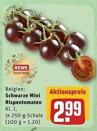 REWE Schwarze Mini Rispentomaten Angebot