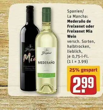 REWE Mederaño De Freixenet Oder Freixenet Mia Wein Angebot