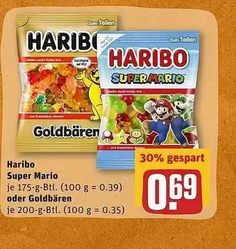 REWE Haribo Super Mario Oder Goldbären Angebot
