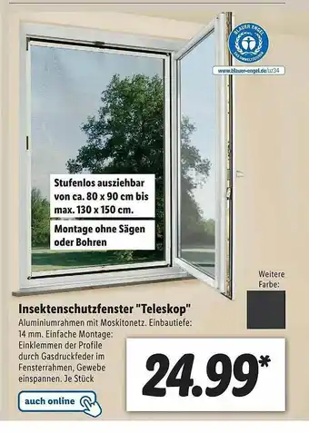 Lidl Insektenschutzfenster „teleskop” Angebot