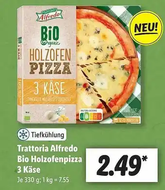 Lidl Trattoria Alfredo Bio Holzofenpizza 3 Käse Angebot