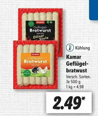 Lidl Kamar Geflügelbratwurst Angebot