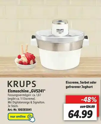 Lidl Krups Eismaschine Gvs241 Angebot