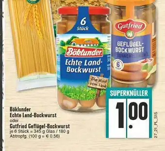 E-Center Böklunder Echte Land-bockwurst Angebot