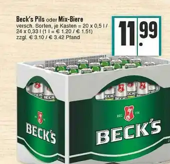 E-Center Beck's Pils Oder Mix-biere Angebot