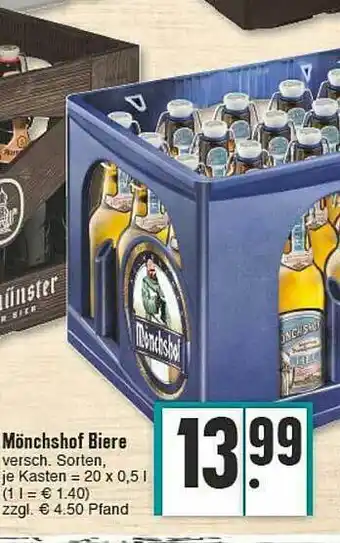 E-Center Mönchshof Biere Angebot