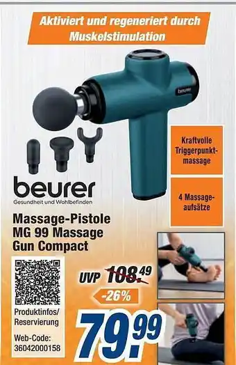 Expert Beurer massage-pistole mg 99 massage gun compact Angebot