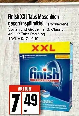 Edeka Finish Xxl Tabs Maschinen Geschirrspülmittel Angebot