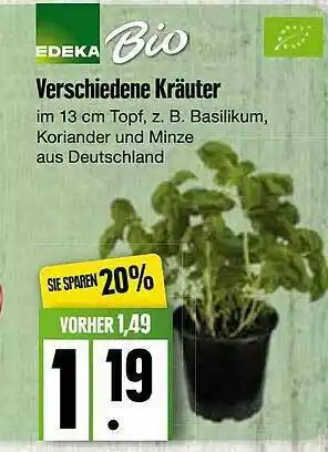 Edeka Edeka Bio Verschiedene Kräuter Angebot