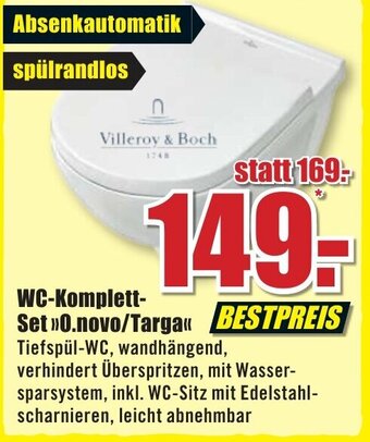 B1 Discount Baumarkt Villeroy & Boch WC Komplett Set ,,O.novo/Targa" Angebot