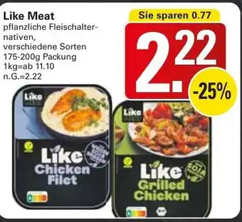 WEZ Like Meat Pflanzliche Fleischalternativen 175-200g Packung Angebot