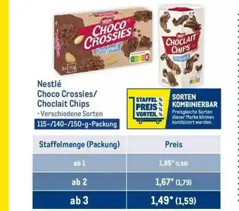 METRO Nestlé choco crossies oder choclait chips Angebot