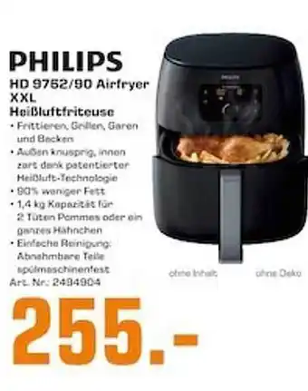 Saturn Philips hd 9762-90 airfryer xxl heißluftfriteuse Angebot