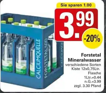 WEZ Forstetal Mineralwasser Kiste 12x0,75Ltr. Flasche Angebot