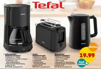 PENNY Tefal Kaffeemaschine Principio CM272N15, Toaster Principio TT165N oder Wasserkocher Principio KO200810 Angebot