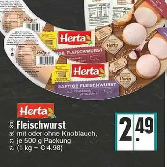 Edeka Herta Fleischwurst Angebot