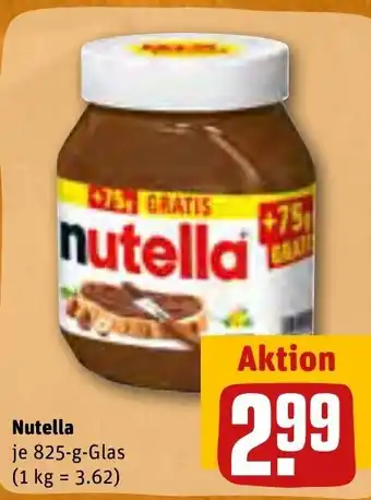 REWE Ferrero Nutella 825g Angebot