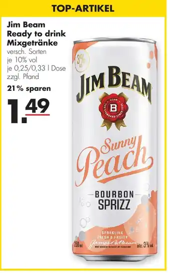 Handelshof Jim Beam Ready to drink Mixgetränke 0,25/0,33 L Dose Angebot