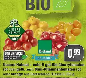 Edeka Unsere Heimat Cherrytomaten Rot Oder Gelb, Auch Mini-pflaumentomaten Rot Oder Orange Angebot