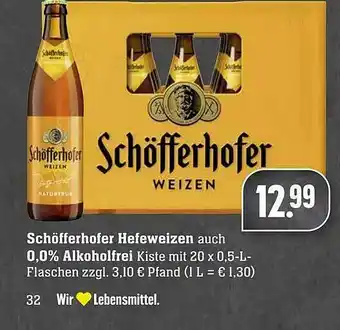 Edeka Schöfferhofer Hefeweizen Auch 0.0% Alkoholfrei Angebot