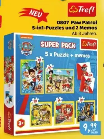 Idee+Spiel Trefl PAW Patrol 5in1-Puzzles u. 2 Memos Angebot