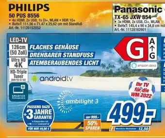 expert Techno Land Philips 50 pus 8556 led-tv oder tx-65 jxw 854 Angebot