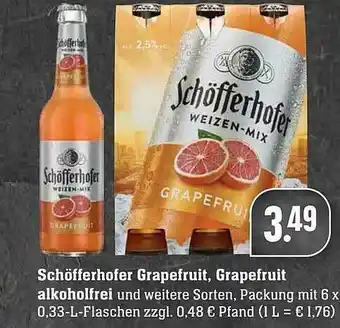 Edeka Schöfferhofer Grapefruit, Grapefruit Alkoholfrei Angebot